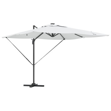 vidaXL Ομπρέλα Roma με LEDs Άμμος 286x285x270 εκ. Αλουμίνιο