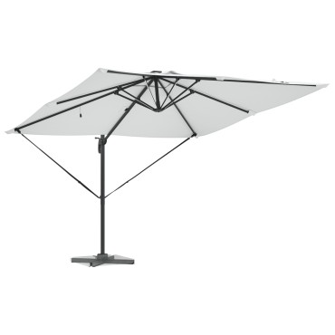 vidaXL Ομπρέλα Roma με LEDs Άμμος 286x285x270 εκ. Αλουμίνιο