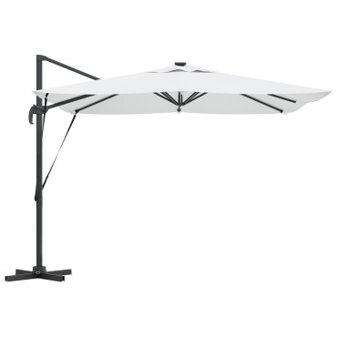 vidaXL Ομπρέλα Roma με LEDs Άμμος 286x285x270 εκ. Αλουμίνιο