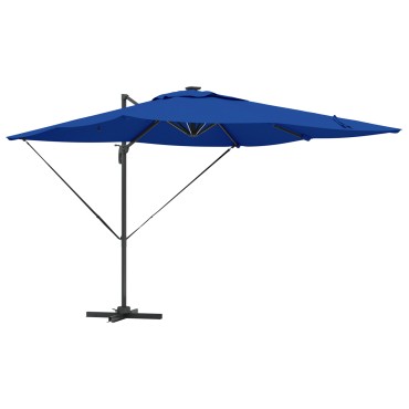 vidaXL Ομπρέλα Ρώμη με LEDs Γαλάζιο 286x285x270 εκ. Αλουμίνιο
