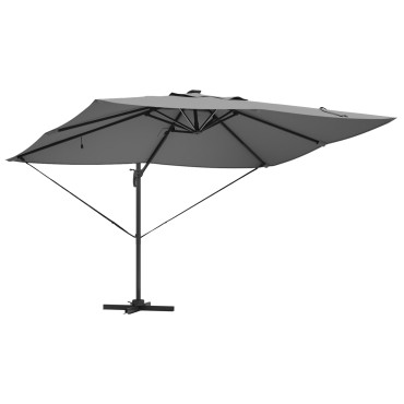vidaXL Ομπρέλα Βραχίονα με LEDs Ανθρακί 352x251x265 εκ. Αλουμίνιο