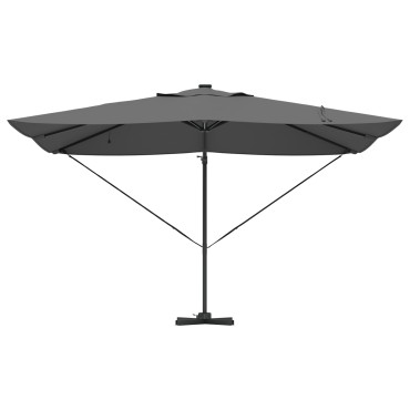 vidaXL Ομπρέλα Βραχίονα με LEDs Ανθρακί 352x251x265 εκ. Αλουμίνιο