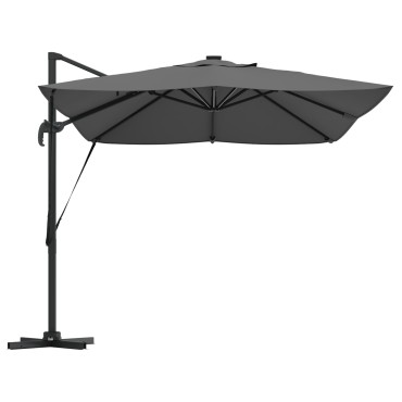 vidaXL Ομπρέλα Βραχίονα με LEDs Ανθρακί 352x251x265 εκ. Αλουμίνιο