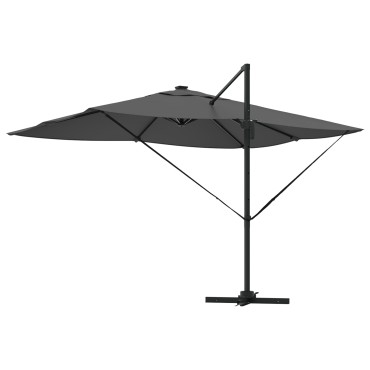 vidaXL Ομπρέλα Βραχίονα με LEDs Ανθρακί 352x251x265 εκ. Αλουμίνιο