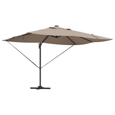 vidaXL Ομπρέλα με βραχίονα Roma με LEDs Ταμπά 352x251x265 cm Αλουμίνιο