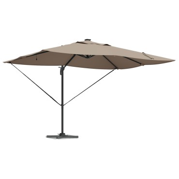 vidaXL Ομπρέλα με βραχίονα Roma με LEDs Ταμπά 352x251x265 cm Αλουμίνιο