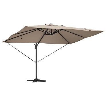 vidaXL Ομπρέλα με βραχίονα Roma με LEDs Ταμπά 352x251x265 cm Αλουμίνιο