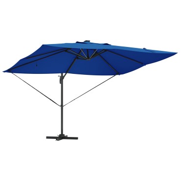 vidaXL Ρώμη Ομπρέλα Βραχίονα με LEDs Azure Μπλε 352x251x265 εκ. Αλουμίνιο