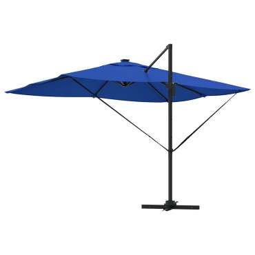 vidaXL Ρώμη Ομπρέλα Βραχίονα με LEDs Azure Μπλε 352x251x265 εκ. Αλουμίνιο