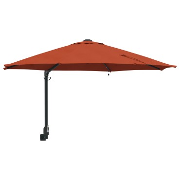 vidaXL Ομπρέλα Κήπου Τοίχου με LEDs Πορτοκαλί 248 cm