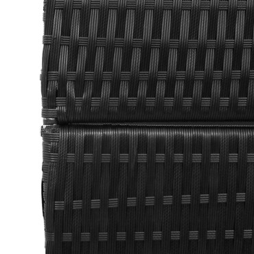 vidaXL Διαχωριστικό Δωματίου Μαύρο 146x180cm συνθετικό ρατάν 1 τεμ.