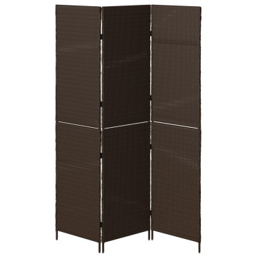 vidaXL Διαχωριστικό Δωματίου Καφέ 146x180cm συνθετικό ρατάν 1 τεμ.