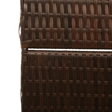 vidaXL Διαχωριστικό Δωματίου Καφέ 146x180cm συνθετικό ρατάν 1 τεμ.