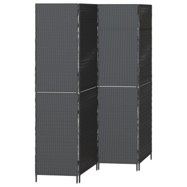 vidaXL Διαχωριστικό Δωματίου Μαύρο 195x180cm συνθετικό ρατάν 1 τεμ.