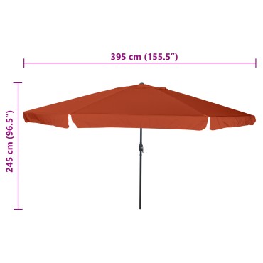 vidaXL Ομπρέλα Κήπου ø395x245 cm Καμένο Πορτοκαλί