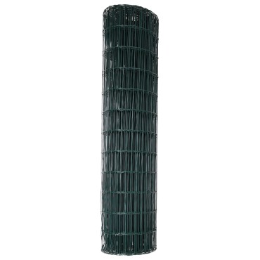 vidaXL Φράχτης Εuro 1,4x10 m Σίδηρος με επικάλυψη PVC Πράσινο 1000x140cm
