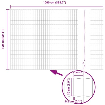 vidaXL Φράχτης Εuro 1,5x10 m Σίδηρος με επικάλυψη PVC Πράσινο 1000x150cm