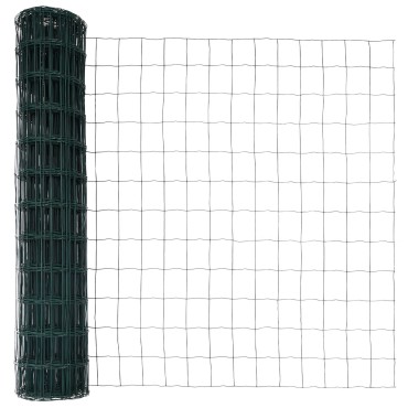 vidaXL Φράχτης Εuro 1,4x10 m Σίδηρος με επικάλυψη PVC Πράσινο 1000x140cm