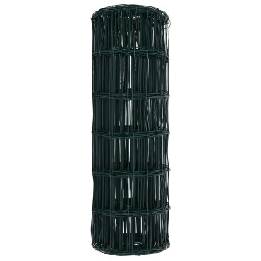 vidaXL Φράχτης Εuro 0,4x10 μ Σίδηρος με επικάλυψη PVC Πράσινο 1000x40cm