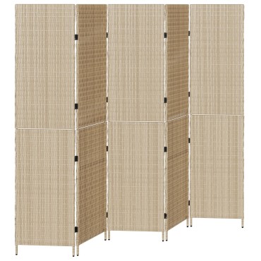 vidaXL Διαχωριστικό Δωματίου Μπεζ 242x180cm συνθετικό ρατάν 1 τεμ.
