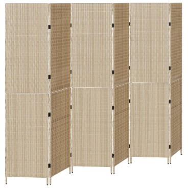 vidaXL Διαχωριστικό Δωματίου Μπεζ 292x180cm συνθετικό ρατάν 1 τεμ.
