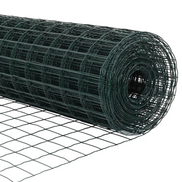 vidaXL Φράχτης Εuro 0,6x50 μ. Σίδηρος με επικάλυψη PVC Πράσινο 5000x60cm
