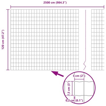 vidaXL Φράχτης Εuro 1,2x25 m Σίδηρος με επικάλυψη PVC Πράσινο 2500x120cm