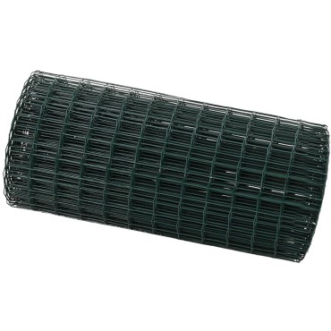 vidaXL Φράχτης Εuro 0,4x25 μ Σίδηρος με επικάλυψη PVC Πράσινο 2500x40cm