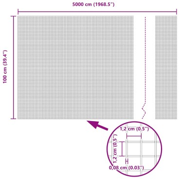 vidaXL Συγκολλητός φράχτης από σύρμα 5000x100cm Πράσινο