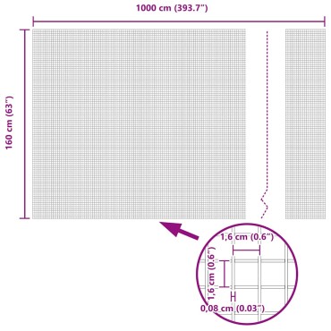 vidaXL Συγκολλητός φράχτης από σύρμα 1000x160cm Γκρι