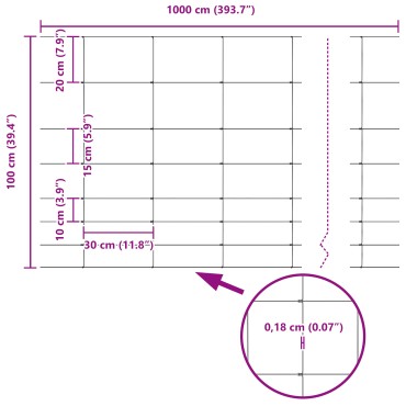 vidaXL Άγριο Φράχτη 1000x100x0,18cm Σίδερο Ζεστός Γαλβανισμένος