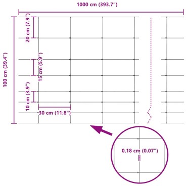 vidaXL Άγριο Φράχτη 1000x100x0,18cm Σίδερο Ζεστός Γαλβανισμένος