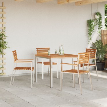 vidaXL Τραπέζι εξωτερικού φαγητού 90x90x74.5cm Μασίφ ξύλο teak 1 τεμ.