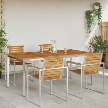 vidaXL Εξωτερική Τραπεζαρία 180x90x75cm Μασίφ Ξύλο Ακακίας
