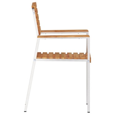 vidaXL Καρέκλα Κήπου 2 τεμ. Φυσικό Λάδι Στερεό Ξύλο Τίκ 56x54,5x87cm