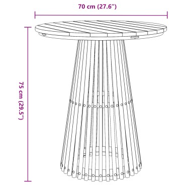vidaXL Τραπέζι Κήπου 70x75cm Μασίφ Ξύλο Teak 1 τεμ.