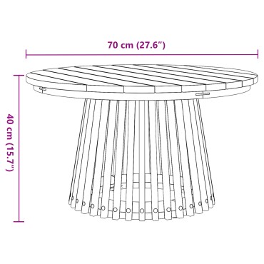 vidaXL Τραπέζι Καφέ Κήπου 70x40cm Μασίφ Ξύλο Teak 1 τεμ.