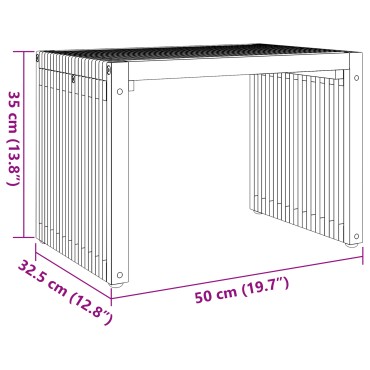 vidaXL Τραπεζάκι Κήπου 50x32.5x35cm Μασίφ ξύλο teak 1 τεμ.