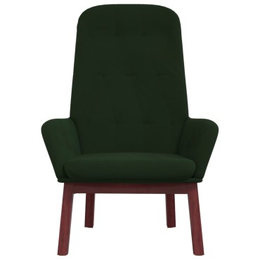 vidaXL Πολυθρόνα Relax Σκούρο Πράσινο Βελούδινη 70x77x98cm 1 τεμ.