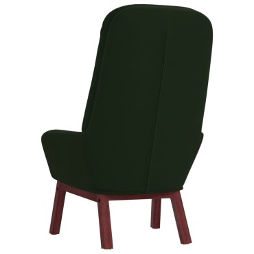 vidaXL Πολυθρόνα Relax Σκούρο Πράσινο Βελούδινη 70x77x98cm 1 τεμ.
