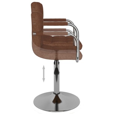 vidaXL Σκαμπό Μπαρ Καφέ Υφασμάτινο 48x47x(71-85,5)cm 1 τεμ.