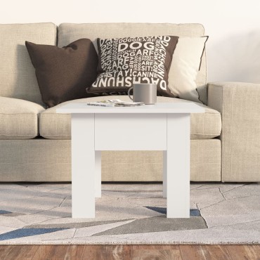 vidaXL Τραπεζάκι Σαλονιού Λευκό 55x55x42cm Επεξεργ. Ξύλο 1 τεμ.