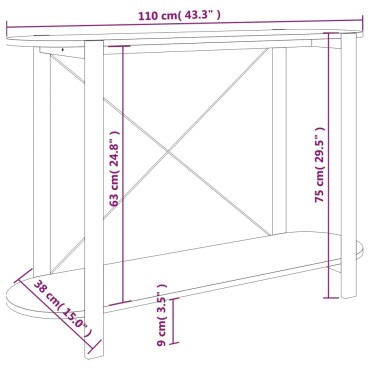 vidaXL Τραπέζι Κονσόλα Λευκό 110x38x75cm από Επεξεργασμένο Ξύλο 1 τεμ.