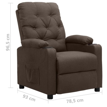 vidaXL Πολυθρόνα με Ανύψωση Καφέ Υφασμάτινη 78,5x93x96,5cm 1 τεμ.