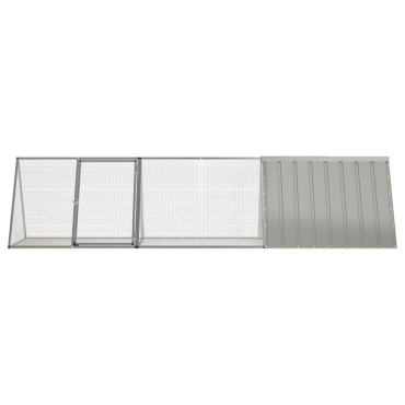 vidaXL Κλουβί Κουνελιών Γκρι 302,5x80,5x71 εκ. Γαλβανισμένος Χάλυβας