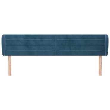 vidaXL Κεφαλάρι με Πτερύγια Σκούρο Μπλε 163x23x78/88cm Βελούδινο 1 τεμ.