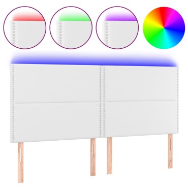 vidaXL Κεφαλάρι Κρεβατιού LED Λευκό 160x5x118/128 εκ 1 τεμ.