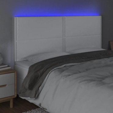 vidaXL Κεφαλάρι Κρεβατιού LED Λευκό 160x5x118/128 εκ 1 τεμ.