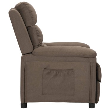vidaXL Πολυθρόνα Ανακλινόμενη Taupe Υφασμάτινη 74x92x101,5cm 1 τεμ.
