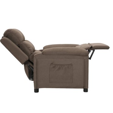 vidaXL Πολυθρόνα Ανακλινόμενη Taupe Υφασμάτινη 74x92x101,5cm 1 τεμ.